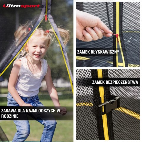 Trampolina z siatką Ultrasport 244 cm FT 8 (244-252 cm) Trampolina z siatką Ultrasport 244 cm FT 8 (244-252 cm)