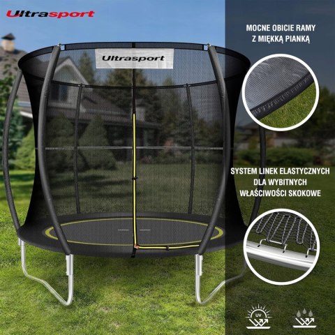 Trampolina z siatką Ultrasport 244 cm FT 8 (244-252 cm) Trampolina z siatką Ultrasport 244 cm FT 8 (244-252 cm)