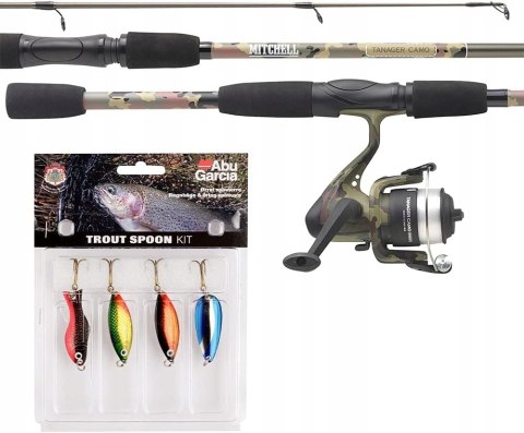 ZESTAW WĘDKARSKI WĘDKA MITCHELL TANAGER CAMO KOŁOWROTEK 1,80M 5-15G