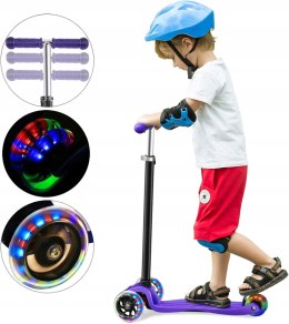 Hulajnoga WeSkate Różowa 3 kołowa Led