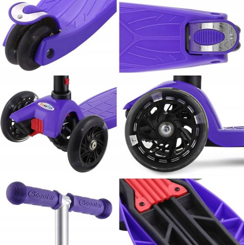 Hulajnoga WeSkate Różowa 3 kołowa Led Hulajnoga WeSkate Różowa 3 kołowa Led