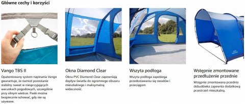 Namiot tunelowy Vango Farnham Atlantic 600 6 osobowy 2 sypialnie Namiot tunelowy Vango Farnham Atlantic 600 6 osobowy 2 sypialnie