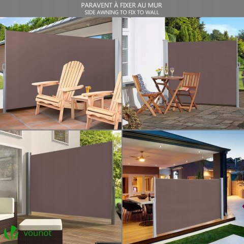 Markiza boczna VOUNOT 140 x 300 cm, brązowa Markiza boczna VOUNOT 140 x 300 cm, brązowa