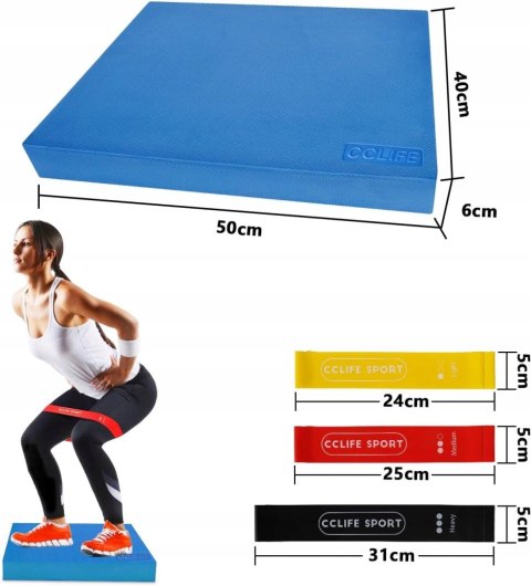PODUSZKA BALANSOWA DO ĆWICZEŃ TRENINGU RÓWNOWAGI CCLIFE Z GUMAMI