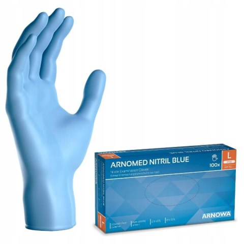 RĘKAWICE NITRYLOWE BEZPUDROWE 100 SZTUK BLUE L