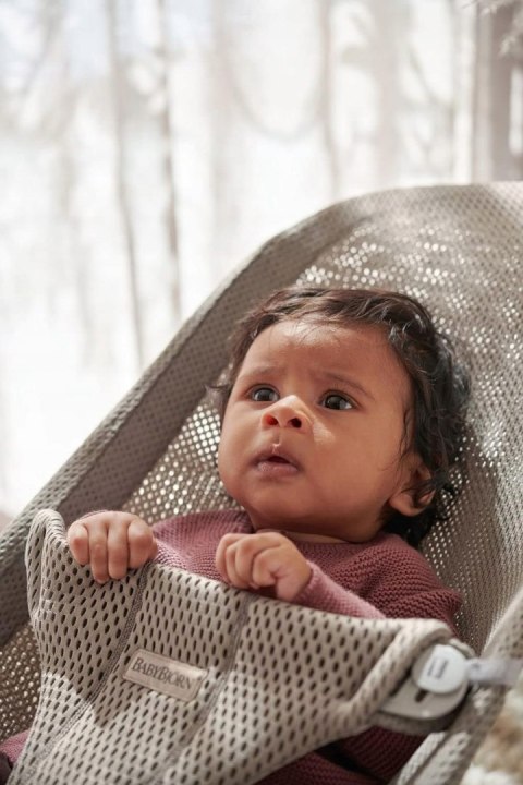 BabyBjorn Bliss Leżaczek z siateczki Grey Beige