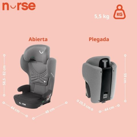 Fotelik Nurse Spring iSize, 100-150 cm, 4-12 lat, Isofix Fotelik Nurse Spring iSize, 100-150 cm, 4-12 lat, Isofix