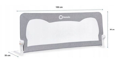 Lionelo Hanna Bed Safety Guard 66x150 cm - Grey Lionelo Hanna Bed Safety Guard 66x150 cm - Grey
