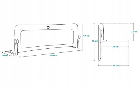 Lionelo Hanna Bed Safety Guard 66x150 cm - Grey Lionelo Hanna Bed Safety Guard 66x150 cm - Grey