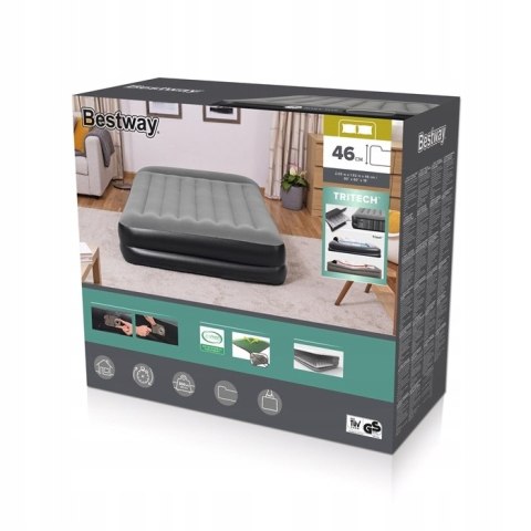 Materac dwuosobowy Bestway 203 x 152 x 46 cm szary Materac dwuosobowy Bestway 203 x 152 x 46 cm szary