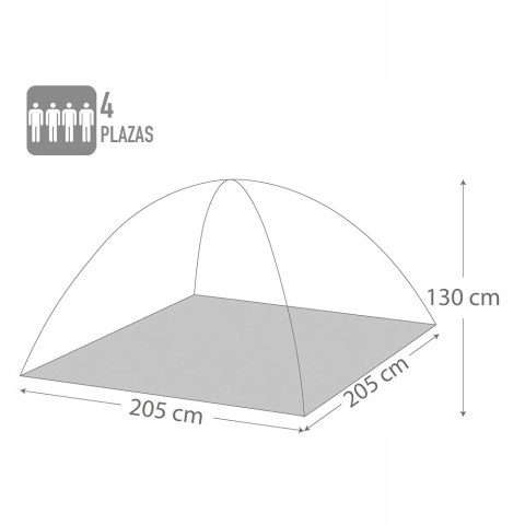 Namiot ACTIVE 205 x 205 x 130 cm 4 osobowy UV50, wodoszczelny Namiot ACTIVE 205 x 205 x 130 cm 4 osobowy UV50, wodoszczelny