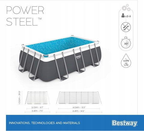 Basen stelażowy prostokątny Bestway 404 x 201 x 100 cm Basen stelażowy prostokątny Bestway 404 x 201 x 100 cm