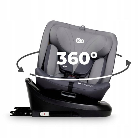 Kinderkraft I-GROW Fotelik samochodowy 40-150 i-Size 0-36 obrotowy Grey Kinderkraft I-GROW Fotelik samochodowy 40-150 i-Size 0-36 obrotowy Grey