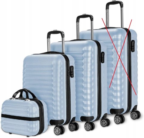 NUMADA Zestaw walizek twardych 3 szt. 53 cm, 63 cm, 75 cm niebieskI