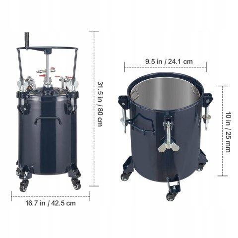 VEVOR Ciśnieniowy zbiornik farby 30 L VEVOR Ciśnieniowy zbiornik farby 30 L