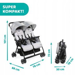 Chicco ohlala twin - wózek podwójny 0m+ silver