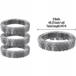 Drut kolczasty ocynkowany Vevor 45 m x 482 mm