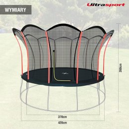 Trampolina ogrodowa z siatką Ultrasport Lotus 420cm