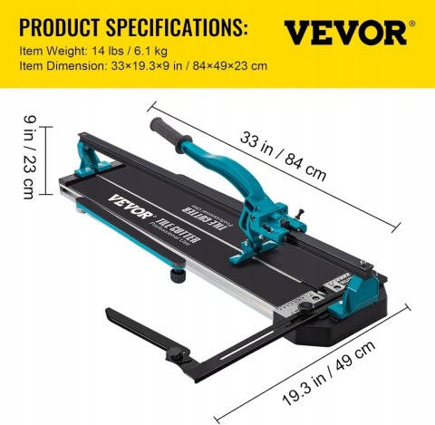 VEVOR 24-calowa Przecinarka Do Płytek, pozycjonowanie laserowe