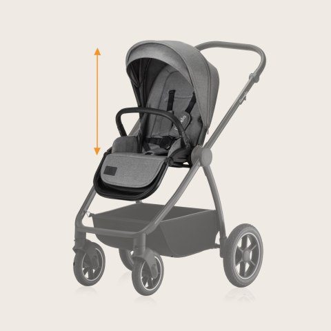 LIONELO MERIL Wielofunkcyjny wózek dziecięcy 3 w 1 GREY STONE
