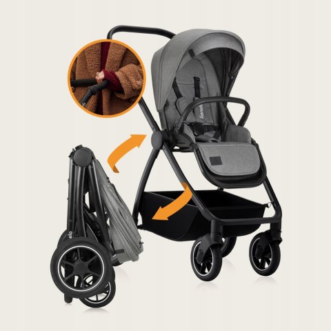 LIONELO MERIL Wielofunkcyjny wózek dziecięcy 3 w 1 GREY STONE