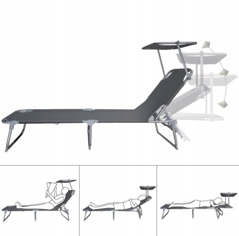 Leżak metal szary Vounot