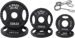 Obciążenie żeliwne Fitvids 2 x 4,5kg talerze do sztangi ze stalową piastą