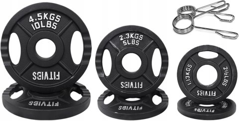 Obciążenie żeliwne Fitvids 2 x 4,5kg talerze do sztangi ze stalową piastą