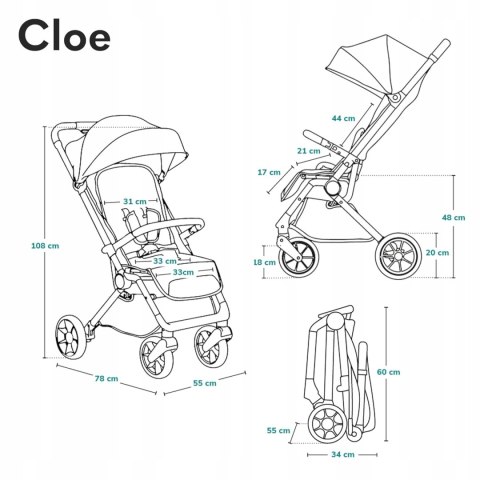 Wózek spacerowy do 22kg DUŻE KOŁA Lionelo Cloe Wózek spacerowy do 22kg DUŻE KOŁA Lionelo Cloe