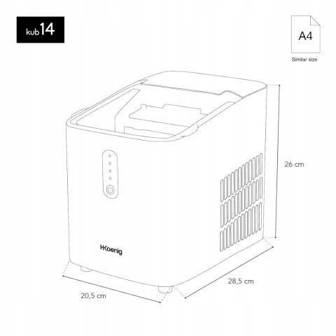Kostkarka do lodu H.Koenig KUB14 czarny 12 kg 120 W