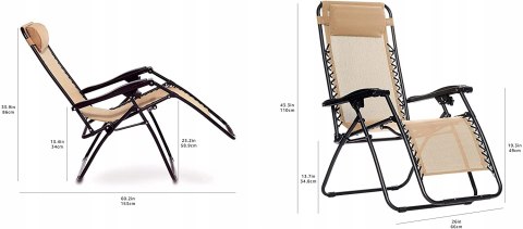 Leżak metal beżowy Amazon