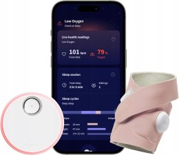 Monitor oddechu Owlet pulsoksymetr transmisja na żywo tętna różowy