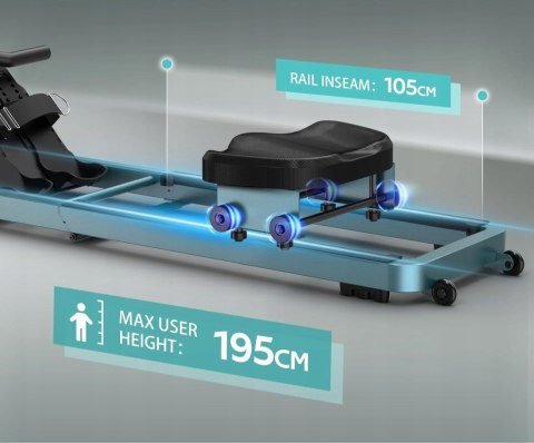 Wioślarz wodny Vowvit, składany z monitorem Bluetooth