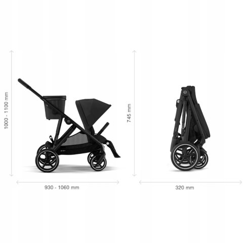 Wózek dziecięcy Cybex Gazelle S Black/Moon Black