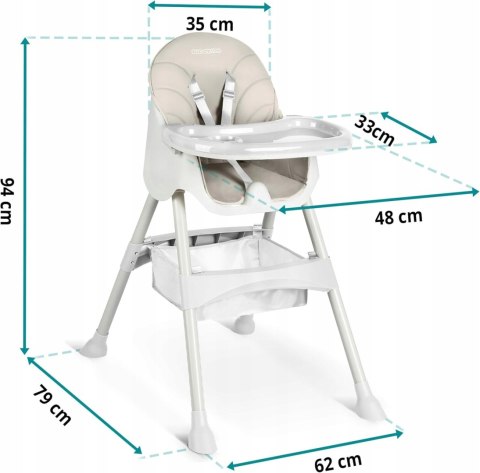 KRZESEŁKO DO KARMIENIA MILO DLA DZIECI SKŁADANE TACKA RICOKIDS KRZESEŁKO DO KARMIENIA MILO DLA DZIECI SKŁADANE TACKA RICOKIDS