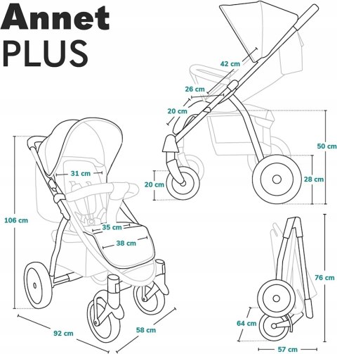 Wózek spacerowy Lionelo Annet Plus Blue