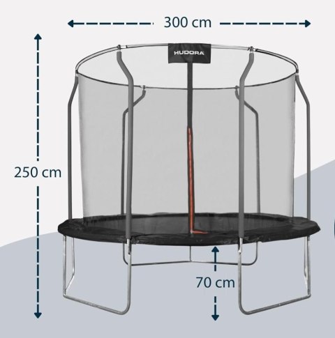 HUDORA First trampolina ogrodowa, 300 V z siatką zabezpieczającą