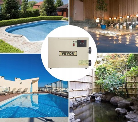 VEVOR pompa ciepła SPA 9 kW Termostat do ogrzewania basenu 380 V