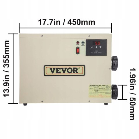 VEVOR pompa ciepła SPA 9 kW Termostat do ogrzewania basenu 380 V