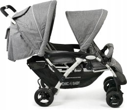 WÓZEK BLIŹNIACZY Rok po roku CHIC 4 BABY DUO grey