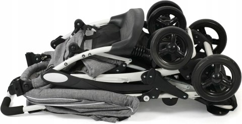 WÓZEK BLIŹNIACZY Rok po roku CHIC 4 BABY DUO grey