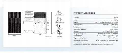 2xPanel Fotowoltaiczny 500W Ja Solar JAM60D40-500/LB_BF Bifacial dwustronny