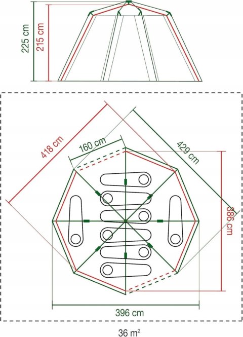 Namiot 8-os. COLEMAN Octagon widok 360° wodoszczelny