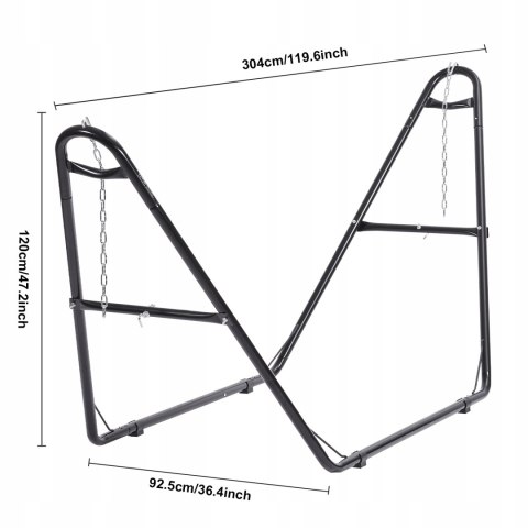 Stelaż Hamaka z drążkiem Vevor czarny udźwig 249 kg