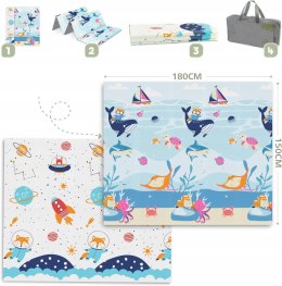 Sweety Fox Play Składana Mata do raczkowania 150x180 cm Ocean