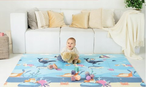 Sweety Fox Play Składana Mata do raczkowania 150x180 cm Ocean