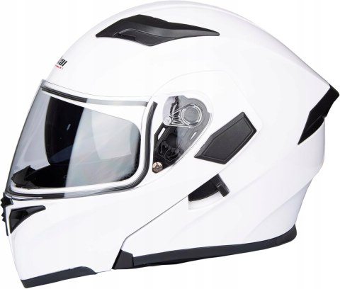JIEKAI Kask motocyklowy z pełną twarzą, odchylany do góry, Czarny mat XL