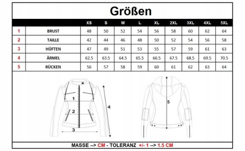 URBAN 5884 Damska skórzana kurtka motocyklowa 3XL