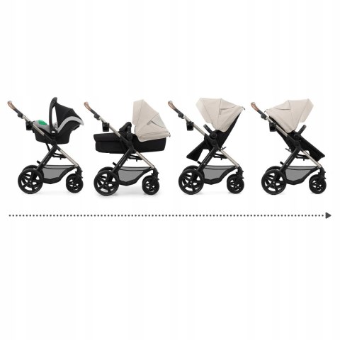 Wózek dziecięcy wielofunkcyjny 4w1 MOOV 2 z fotelikiem MINK PRO baza szary