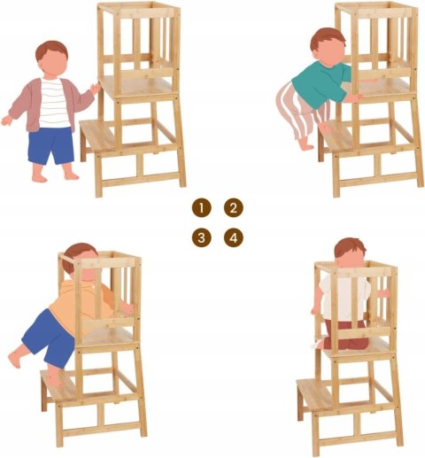 COSYLAND Wieża edukacyjna dla dzieci Bambus